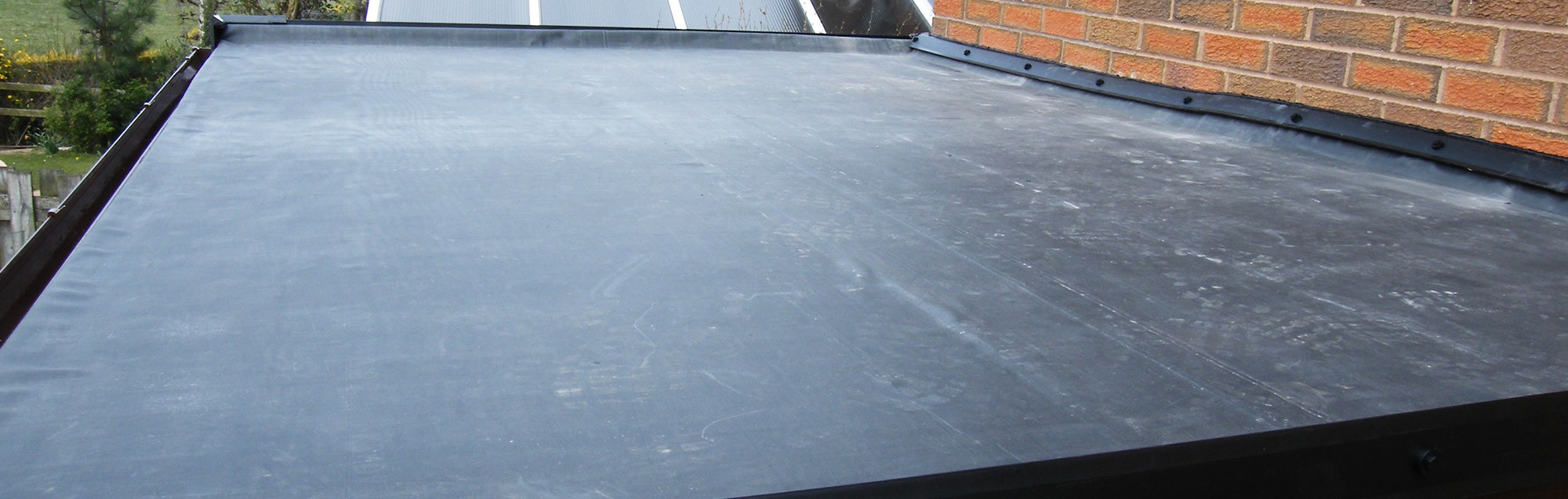 Rubber roof on a garage